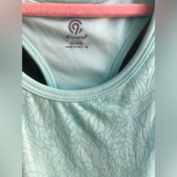 2 Tops! 1 Champion and 1 All in Motion. Girls tank and t-shirt bundle. Aqua Tank - Picture 3 of 13
